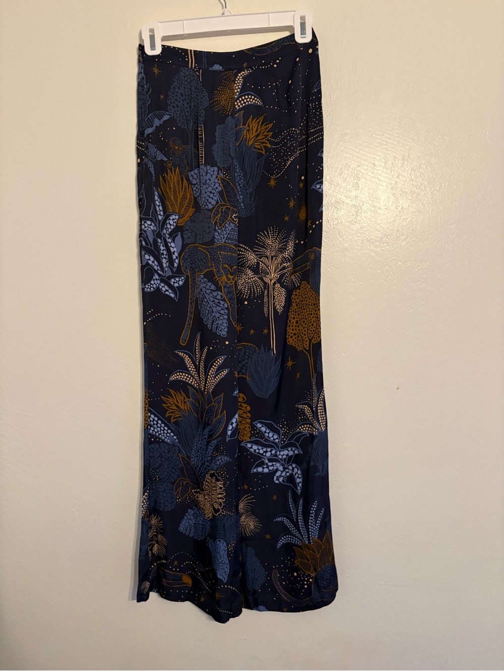 FARM Rio Navy Botanical Scene Maxi Skirt with Gold Accents - Picture 2 of 4